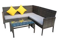 Комплект мебели с диваном Мебельторг Рикардо (серый, подушки серые+декоративные желтые)