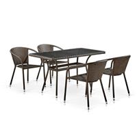 Комплект обеденной мебели Афина 4+1, иск.ротанг, T286A/Y137C-W53 Brown