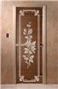 Дверь для сауны DoorWood (Дорвуд) 70x190 Основная серия Розы (графит) левая