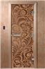 Дверь для сауны DoorWood (Дорвуд) 70x190 Эталон Хохлома (бронза матовая) левая
