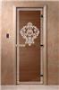 Дверь для сауны DoorWood (Дорвуд) 90x200 Основная серия Версаче (бронза), правая
