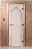 Дверь для сауны DoorWood (Дорвуд) 90x210 Основная серия Арка (сатин), левая