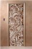 Дверь для сауны DoorWood (Дорвуд) 90x200 Основная серия Хохлома (бронза), правая