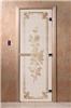 Дверь для сауны DoorWood (Дорвуд) 90x210 Основная серия Розы (сатин), левая
