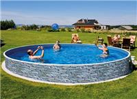Морозоустойчивый бассейн Azuro Stone круглый 3,6х1,2 м комплект оборудования Premium