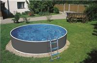 Морозоустойчивый бассейн Azuro Graphite круглый 3.6x0.9 м комплект оборудования Premium