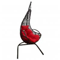 Кресло подвесное Кипр арт.7028 цв.корзины темно-коричневый, цв.подушки оранжевый 