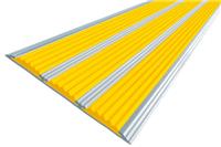Алюминиевая полоса SafetyStep 2000мм х 100мм х 3,6мм, ЕвроСтандарт,3 желт.встав.