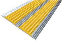 Алюминиевая полоса SafetyStep 3000мм х 80мм х 5,5мм, 2 желтые вставки