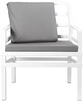 Стул (кресло) Nardi Aria с подушками, цвет белый с серой подушкой