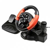 Игровой руль Dialog GW-125VR E-Racer - эф.вибрации, 2 педали, рычаг ПП, PC USB (black) 115119