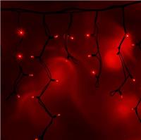 Гирлянда-бахрома светодиодная Rich Led 3*0,5 м, пост. свечение, IP65, красный, пр.черный