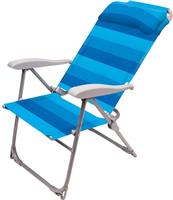 Кресло-шезлонг (складное) Ника К2 (каркас серый, ткань синяя)