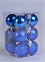 Набор шаров новогодних 12шт d=3см синие арт.NYLR0001-2 Код257630, КИТАЙ, код 75002180631, штрихкод 468046606461, артикул 257630