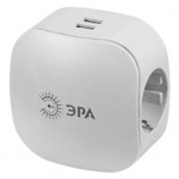 ЭРА Адаптер 3с/з + 2xUSB 2100mA, белый SP-3e-USB-2A (LM), КИТАЙ, код 05803070072, штрихкод 505594550174, артикул Б0015243
