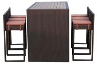 Комплект обеденной мебели Афина 6+1, иск ротанг, T390AD/Y390A-W63 Brown, барный