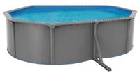 Морозоустойчивый бассейн PoolMagic Anthracite овальный 4.9x3.6x1.3 м комплект оборудования Basic