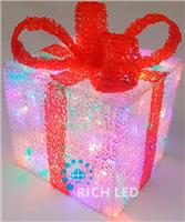 Световая фигура уличная Rich Led Подарок, 30*30*30 см, пост.свечение, белый