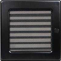 Каминная вентиляционная решетка FireWay черная с жалюзи 170х170 мм