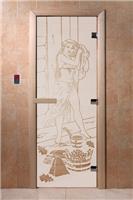 Дверь для сауны DoorWood (Дорвуд) 80x210 Основная серия Дженифер 2 (сатин), правая