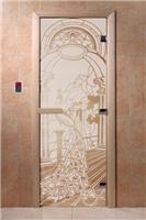 Дверь для сауны DoorWood (Дорвуд) 80x210 Основная серия Жар птица (сатин), правая