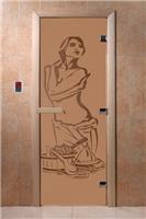 Дверь для сауны DoorWood (Дорвуд) 80x210 Основная серия Искушение (сатин), левая