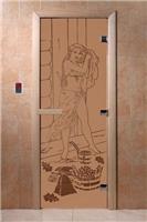 Дверь для сауны DoorWood (Дорвуд) 90x210 Основная серия Дженифер 2 (бронза матовое), левая