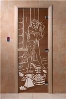 Дверь для сауны DoorWood (Дорвуд) 90x210 Основная серия Дженифер 2 (бронза), левая