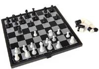 Игра настольная Шахматы и шашки магнитные, дорожный набор 2 игры в 1, Академия Игр.