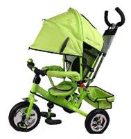 Велосипед Smart Trike трехколесный зеленый (управляющая ручка/крыша/надувные колеса)