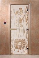 Дверь для сауны DoorWood (Дорвуд) 80x210 Основная серия Горячий пар (сатин), левая