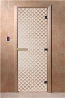 Дверь для сауны DoorWood (Дорвуд) 80x210 Основная серия Мираж (сатин), правая