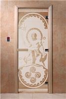 Дверь для сауны DoorWood (Дорвуд) 80x210 Основная серия Посейдон (сатин), правая