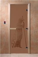 Дверь для сауны DoorWood (Дорвуд) 80x210 Основная серия Рим (бронза матовое), правая