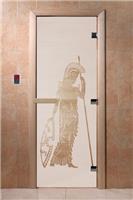 Дверь для сауны DoorWood (Дорвуд) 80x210 Основная серия Рим (сатин), левая