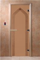 Дверь для сауны DoorWood (Дорвуд) 90x210 Основная серия Арка (бронза матовое), левая