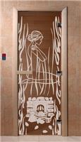 Дверь для сауны DoorWood (Дорвуд) 90x210 Основная серия Волшебный пар (бронза), правая