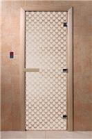 Дверь для сауны DoorWood (Дорвуд) 90x210 Основная серия Мираж (сатин), левая