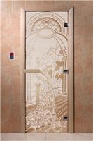 Дверь для сауны DoorWood (Дорвуд) 90x210 Основная серия Жар птица (сатин), левая