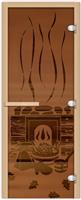 Дверь для сауны FireWay 70х190 Банька бронза матовая 8 мм, левая