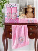 Комплект полотенец MERZUKA махр. в короб. (50x90/1)(70х140/1) 2 шт. BRENTIS (розовый), ТУРЦИЯ, код 01207051421, штрихкод 868107242243, артикул 10675