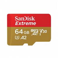 Карта флэш-памяти MicroSD 64 Гб SanDisk Extreme UHS-I U3I без адаптера (120 Mb/s) (red/brown) 213043