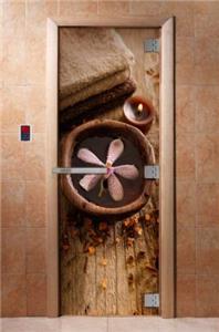 Дверь для сауны DoorWood (Дорвуд) 70x190 Эталон Фотопечать A009 левая