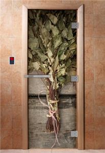 Дверь для сауны DoorWood (Дорвуд) 70x190 Эталон Фотопечать A011 правая