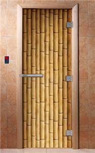 Дверь для сауны DoorWood (Дорвуд) 70x190 Эталон Фотопечать A019 правая