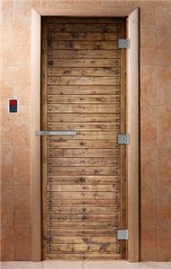 Дверь для сауны DoorWood (Дорвуд) 70x190 Эталон Фотопечать A020 левая