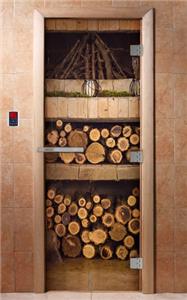 Дверь для сауны DoorWood (Дорвуд) 70x190 Эталон Фотопечать A024 левая