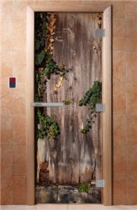 Дверь для сауны DoorWood (Дорвуд) 70x190 Эталон Фотопечать A030 левая
