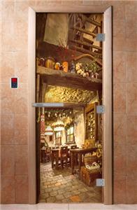 Дверь для сауны DoorWood (Дорвуд) 70x190 Эталон Фотопечать A035 правая