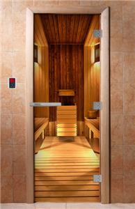 Дверь для сауны DoorWood (Дорвуд) 70x190 Эталон Фотопечать A036 правая